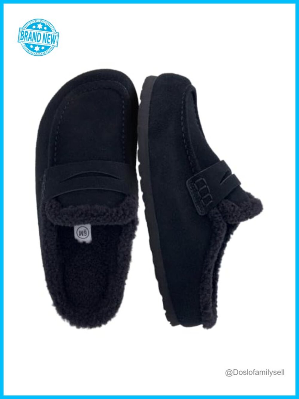 Genuine Suede Mocc Cozy Faux Shearling Lined Slip On House Shoes Moc Toe Penny